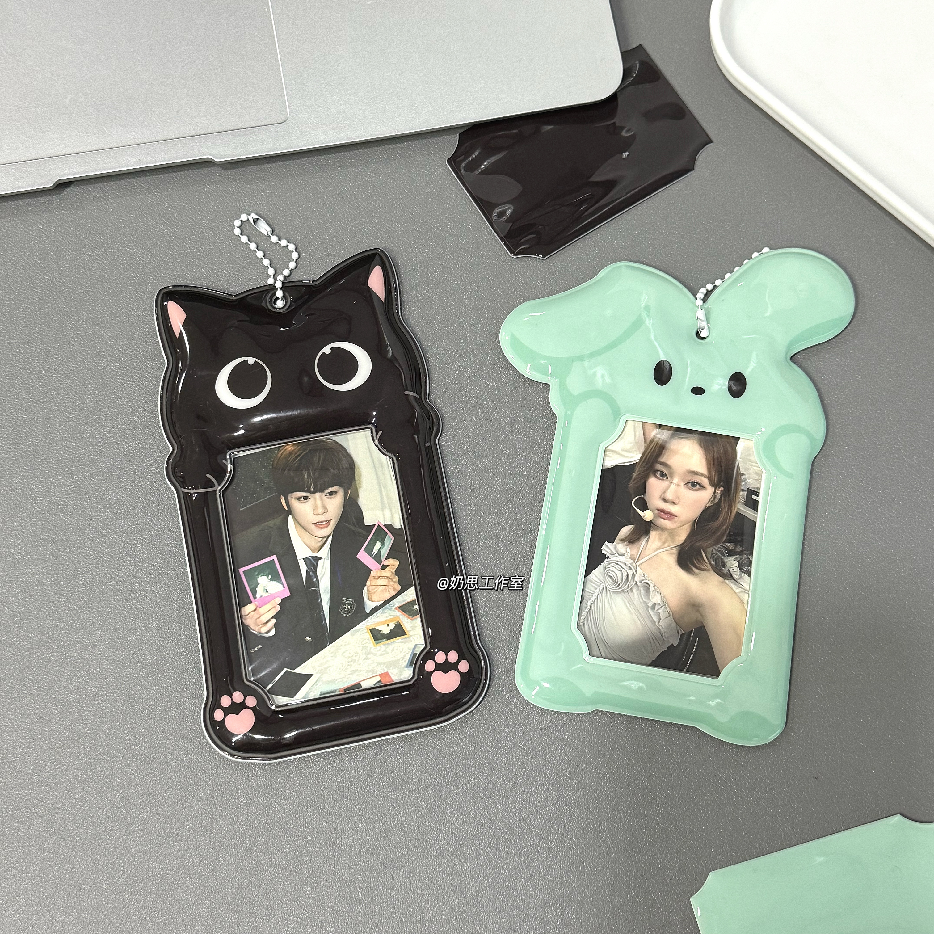 卡通动物pvc卡套3寸小卡追星爱豆拍立得收纳校园卡饭卡展示包挂件