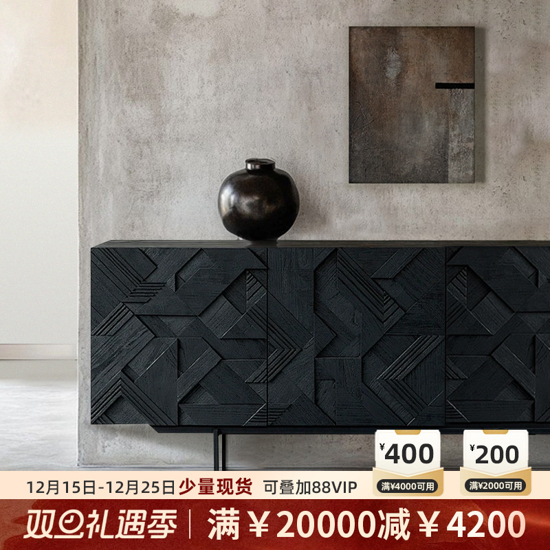 北欧表情餐边柜柚木玄关柜法式