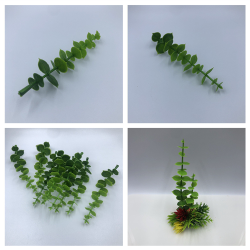 餐饮创意盆饰仿真尤加利摆盆装饰绿叶子手工diy花束假花塑料花草