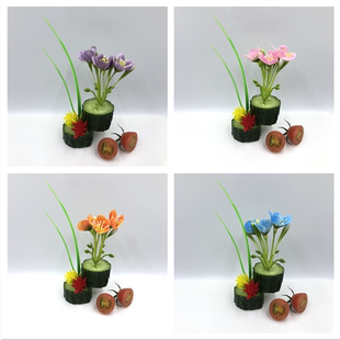 仿真小梅花创意摆盆装饰家居婚庆酒店菜品盆饰装饰塑料小花朵假花