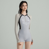 citoor希途长袖 连体潜水服女防晒速干撞色拼接显瘦运动风