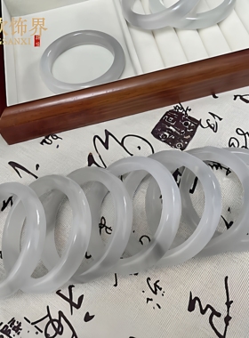 水墨丹青扁条圆形女士钛钢手镯