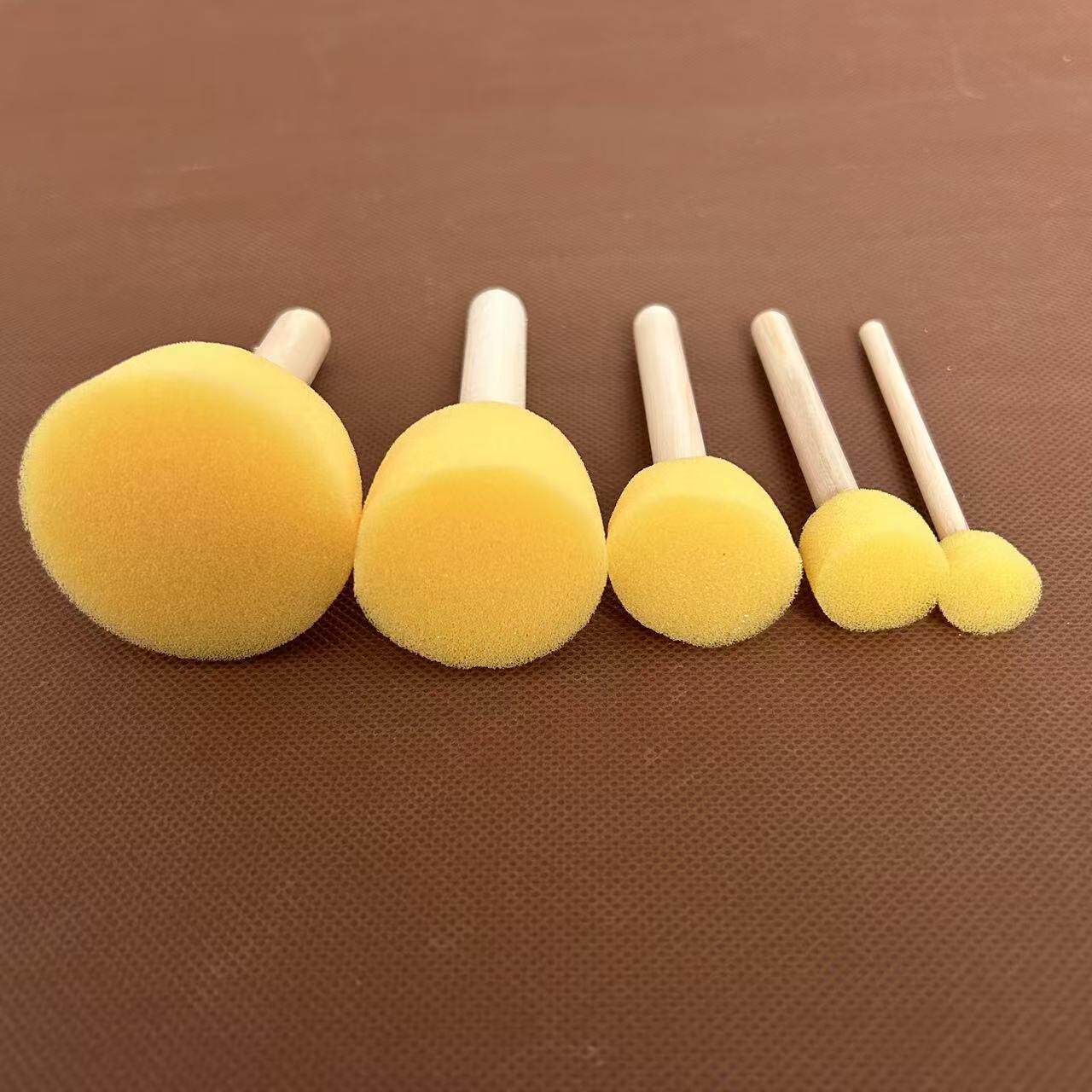 儿童美术手工绘画蘑菇头海绵画刷图片