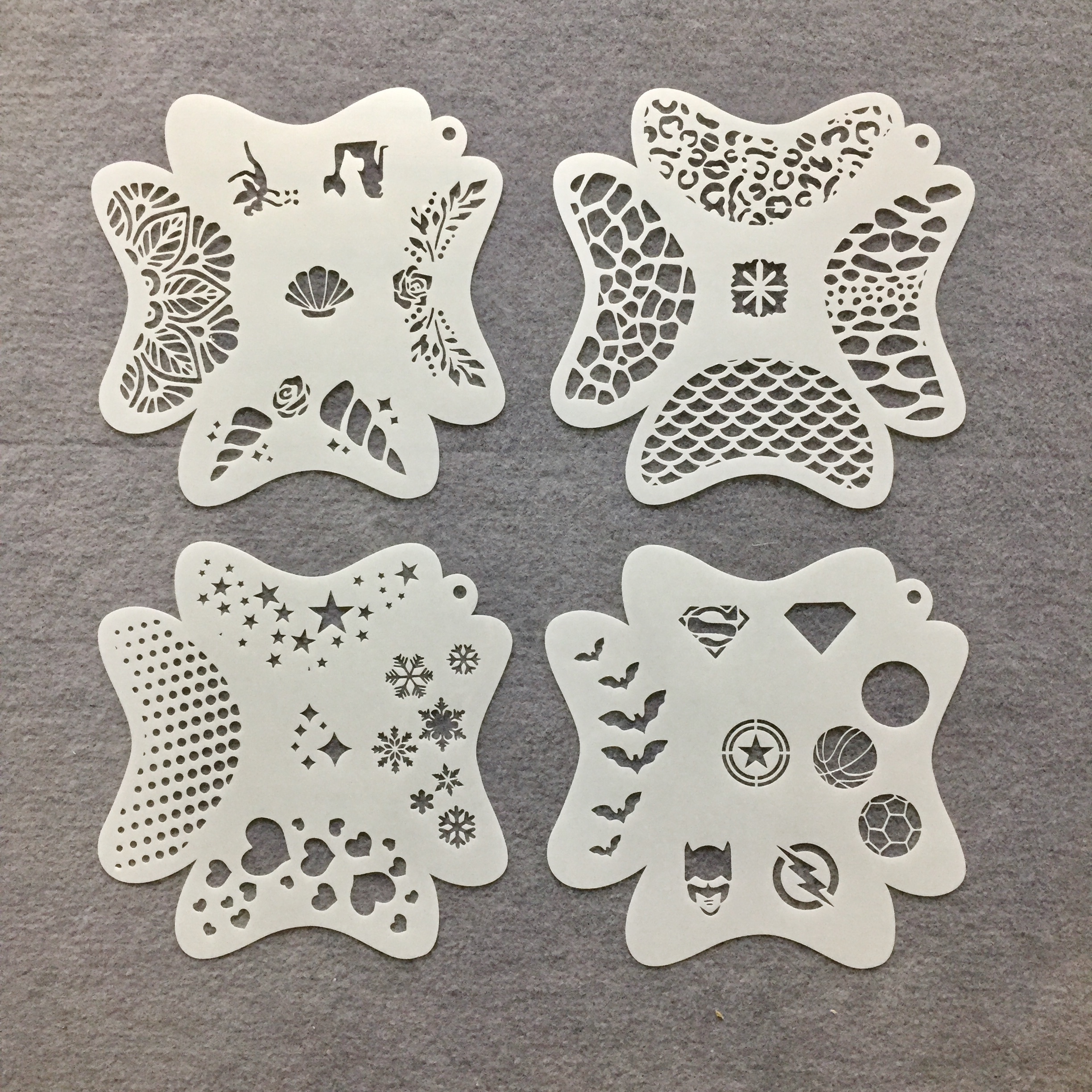 新款儿童镂空绘画模板脸部面部舞台化妆创意画画眼部图形半透明模