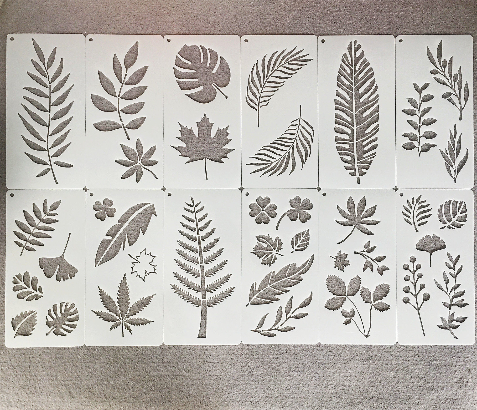 跨境叶子塑料绘画镂空模板绘画图案DIY图案喷绘彩色儿童图案模板,文具电教/文化用品/商务用品,各类尺/三角板/量角器,淘宝优惠券,粉丝福利购,淘宝优惠卷