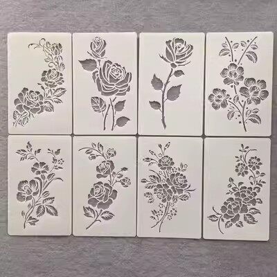 玫瑰花野花绘画模板田园花朵绘画图片