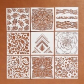 花纹绘画模具喷色花边模板喷雾蔽版 描画遮蔽美术设计涂鸦镂空画画