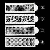 烘培工具_跨境货源diy图腾镂空喷花模板花边装 饰烘培工具