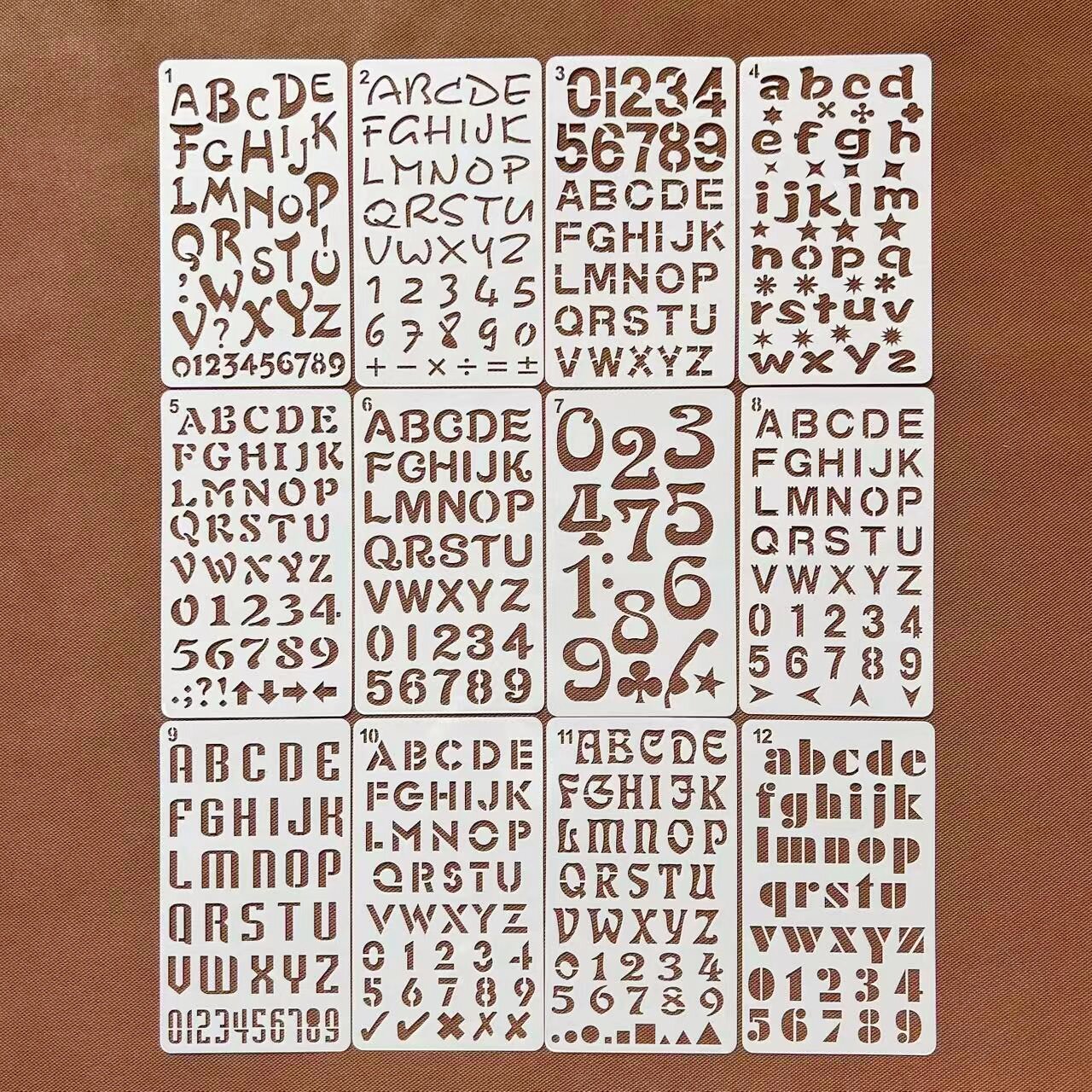 英文字母数字镂空绘画模板学生手账diy涂鸦手抄报墙绘喷装饰素材