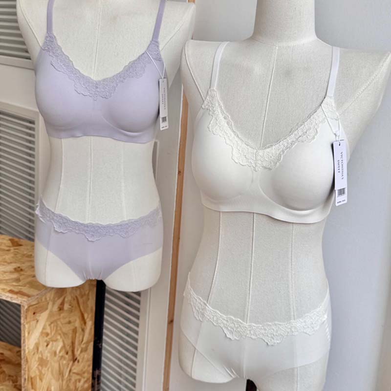 果冻蕾丝内衣套装无钢圈收副乳