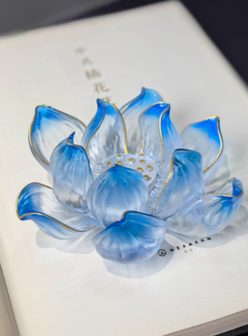 心缘堂琉璃莲花香插香器蜡烛烛台贴金佛前酥油灯佛具家居摆件饰品