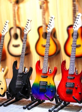 卡特吉他电木单摇qm-e03成人初学者入门练习琴男女学生原木色红色