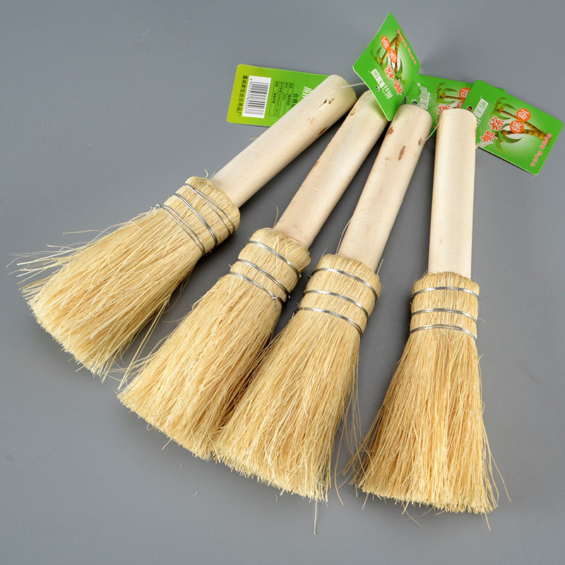 4个装 天然椰棕锅刷长柄软毛棕丝洗碗刷锅刷子不粘油清洁刷锅神器