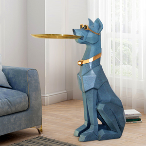 轻奢客厅大型落地狗摆件创意家居电视柜装饰托盘北欧乔迁新居礼品