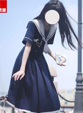 甜美夏季女大童日系学院风连衣裙