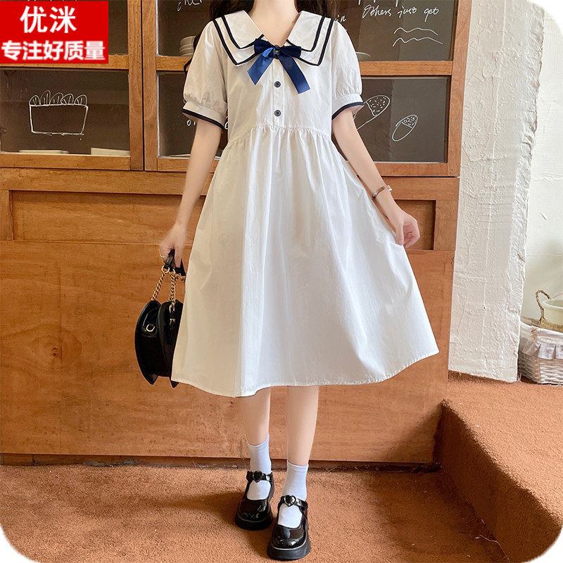 女大童连衣裙夏季新款女孩学院风夏装12-15岁初中生甜美公主裙子