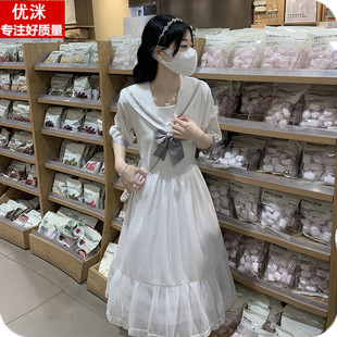 女大童洋气网纱连衣裙夏季中长款初中生甜美学院风少女孩公主裙子