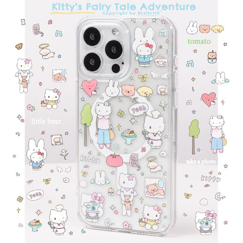 BLUELIFE Kitty童话大冒险小盐巴同款圆边手感适用iphone17promax 苹果16pro 15双层原创磁吸手机壳保护套