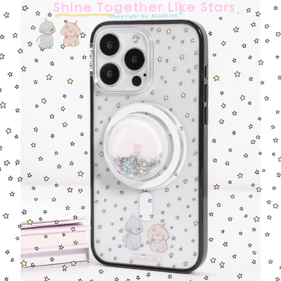 BLUELIFE 贝贝壳星星小狗适用iphone17promax 苹果16pro 15双层原创磁吸黑边手机壳保护套