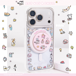 猫咪好软萌 苹果16pro Chill 白色贝贝壳适用iphone17promax 15原创磁吸手机壳保护套 Cat BLUELIFE