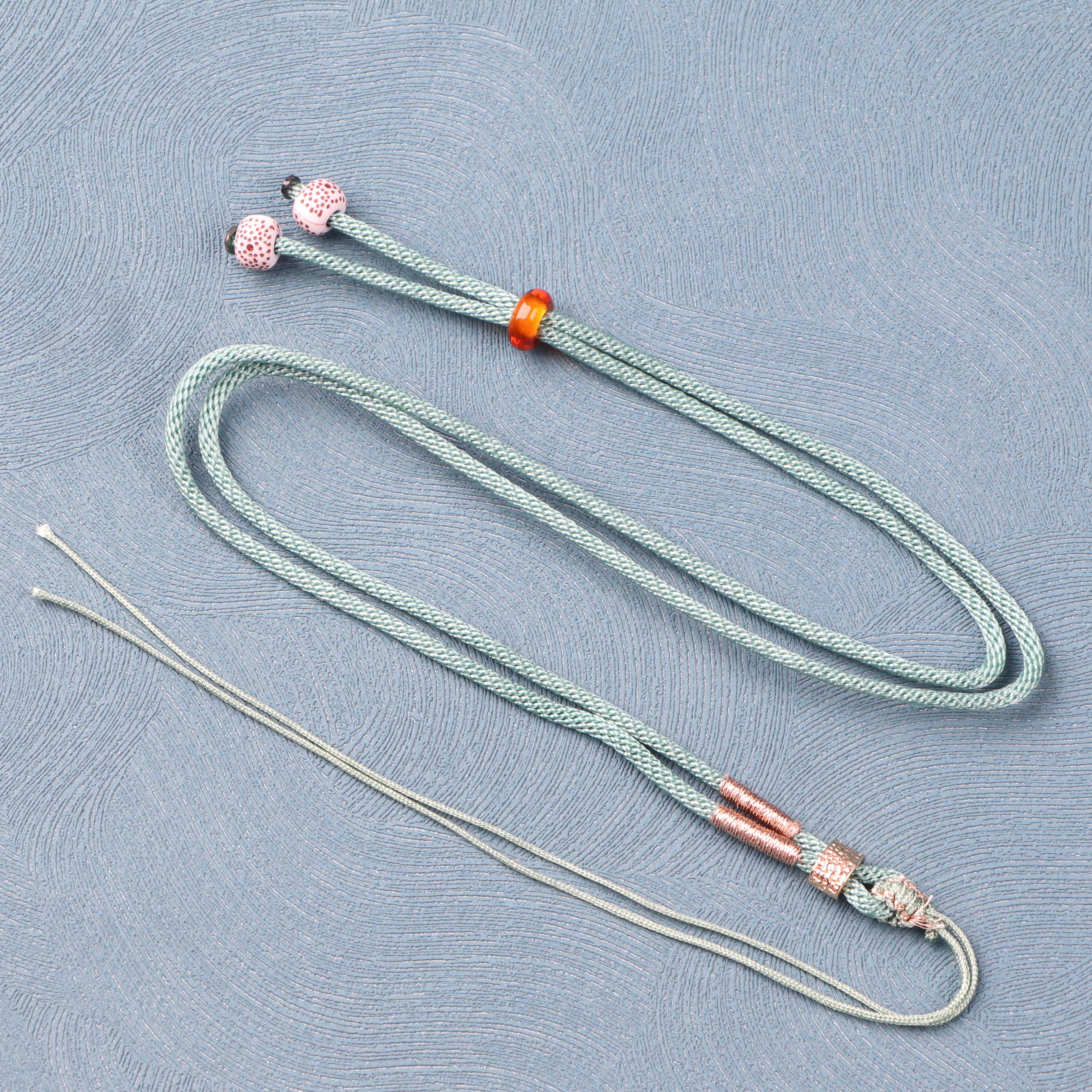 2mm细款手工编织玉米绳简约百搭吊坠项链绳可调节伸缩民族风情侣