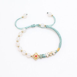 桃花手链女款和田玉手串转运珠手绳新年礼物送女友饰品配件diy