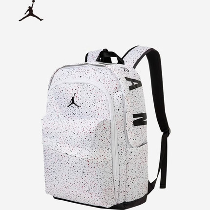 Jordan满天星学生休闲双肩背包(大号)白色情侣款JD2133032GS-008