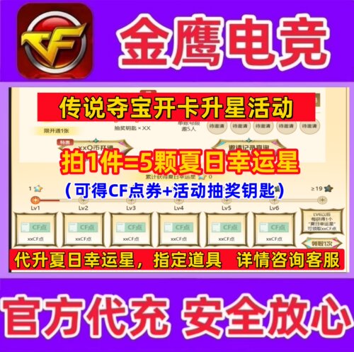 CF穿越火线传说圣耀炽阳点券活动代开卡升夏日幸运星满级得点卷