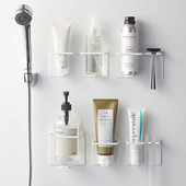 山崎实业YAMAZAKI磁吸沐浴洗发水洗面奶卸妆油牙刷剃须刀收纳架