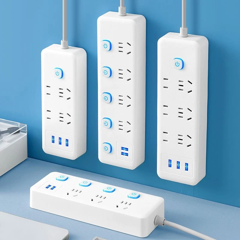 正品多功能插座家用插排插线板带线多孔拖线接线板带USB纯铜芯