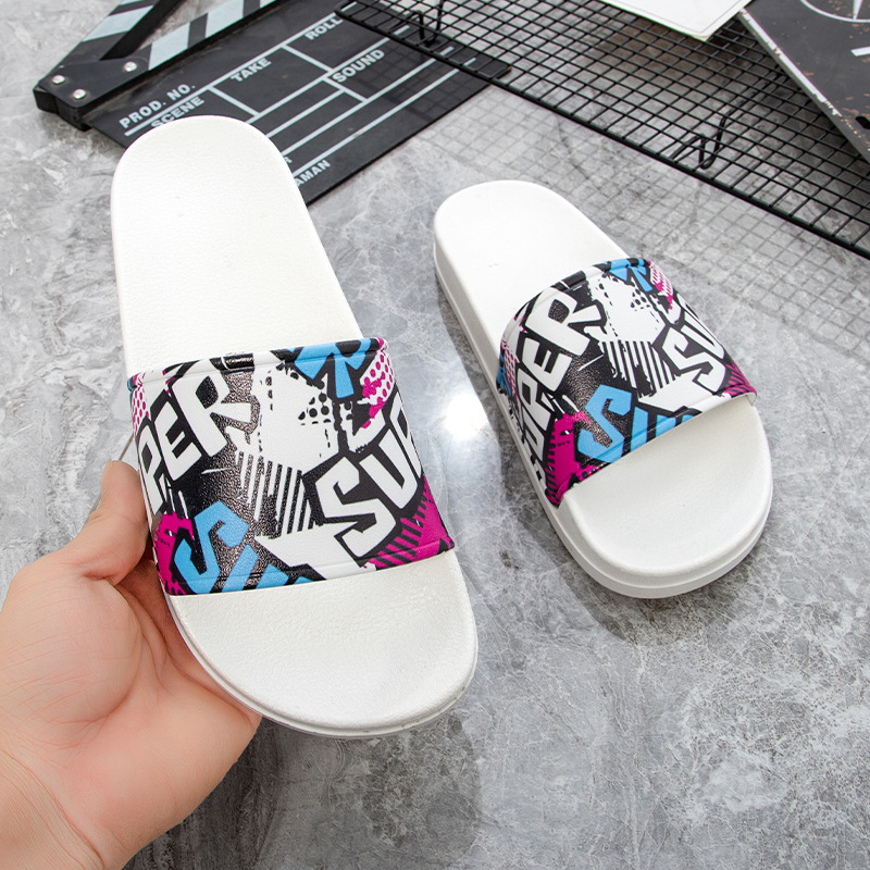 时尚拖鞋卡通涂鸦大码