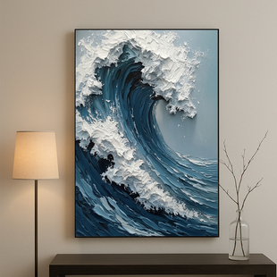 当代肌理写实主义现代简约风地中海纯手绘油画 风生水起