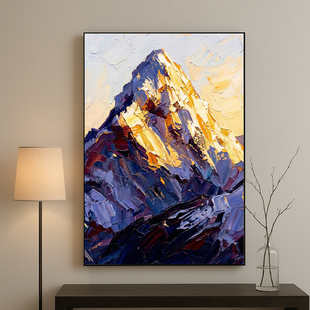 当代重彩厚涂表现主义风景紫金调性写实纯手绘油画 紫金巅峰