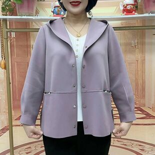 2026早春新款休闲时尚洋气连帽短外套女韩版大码宽松休闲双兜风衣