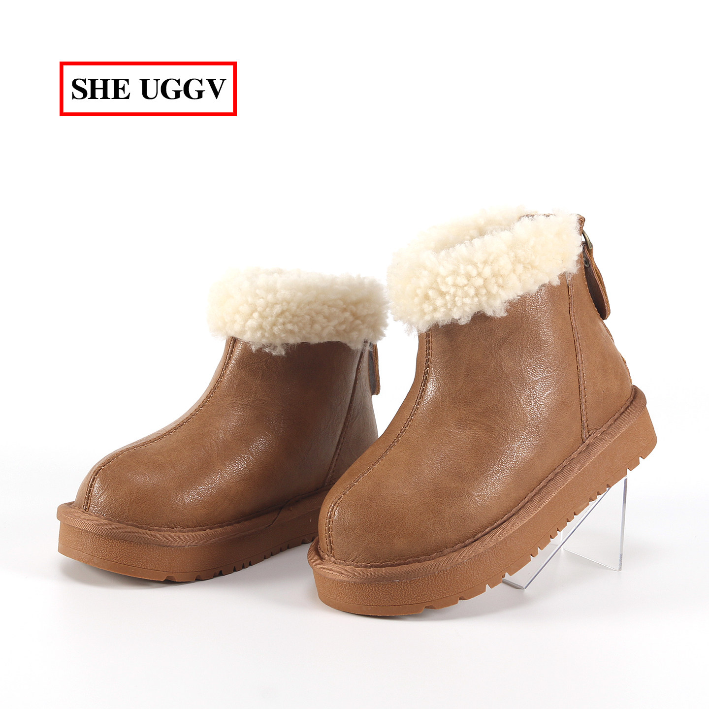 SHEUGGV女童靴子冬季雪地棉
