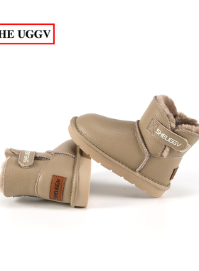 冬季防滑雪地靴加厚加绒宝宝棉鞋男童防水靴子女童短靴保暖鞋童靴