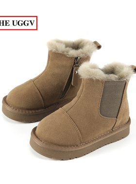 男童羊毛雪地靴新款儿童加厚棉鞋小宝宝防滑童鞋冬季加绒雪地棉