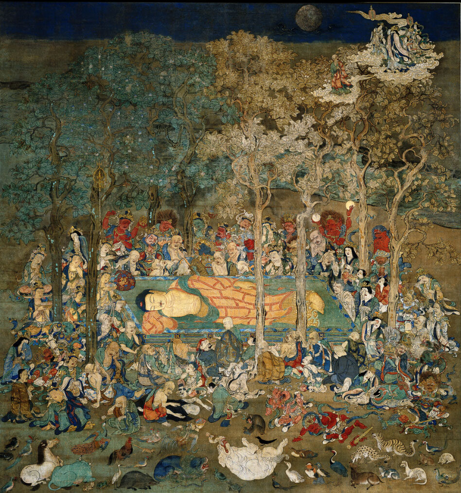 高清释迦牟尼佛涅槃图装饰画手绘人物像佛陀工笔画电子版图片素材