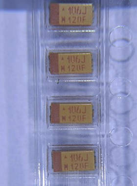 TAJA106K006RNJ贴片黄色钽电容A型6.3V 10UF丝印106J 封装3216-18