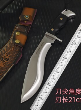 户外求生刀高硬度露营防身刀丛林排障刀一体手工刀锋利水果刀弯刀
