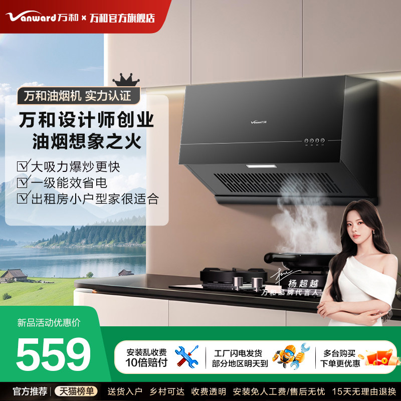 万和新品油烟机家用厨房大吸力中式老式吸油机抽油烟机旗舰店H06C