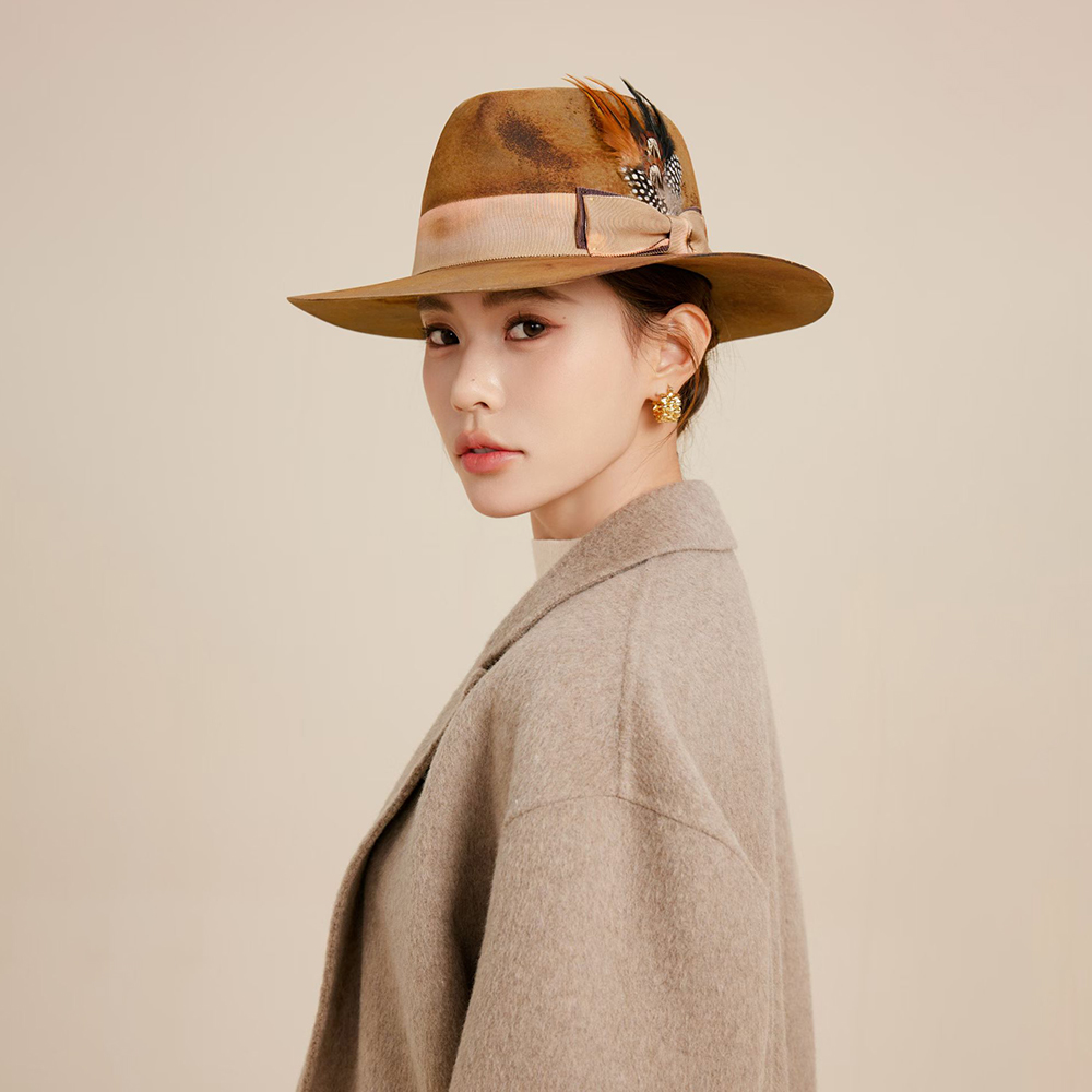 春秋冬季男女保暖巴拿马纯羊毛帽子英伦欧美经典复古宽檐大礼帽