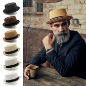 夏季 男女通用欧美英伦复古草编礼帽防晒遮阳草帽旅游法式 太阳帽子