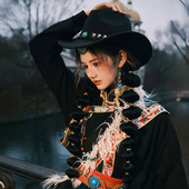 3个尺码 大头围可调节春秋冬季 亲子男女儿童骑马毛呢西部牛仔帽