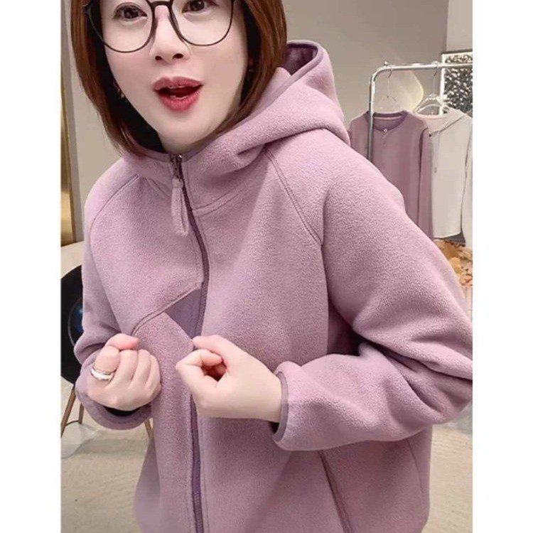 原版直播爆款时尚休闲加绒2025秋冬新款百搭连帽外套女装