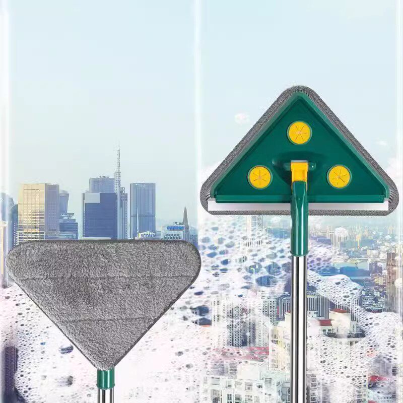 tyk家用多功能玻璃擦窗器高楼三角拖把清洁工具擦窗器长柄拖把