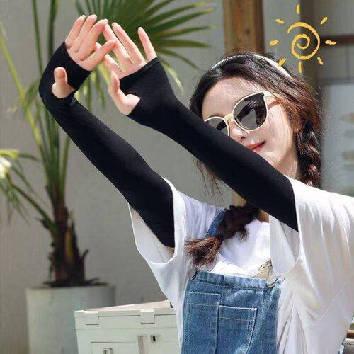 r冰袖女防晒袖套夏季户外骑行开车手袖护臂冰爽冰丝女男套袖手kk