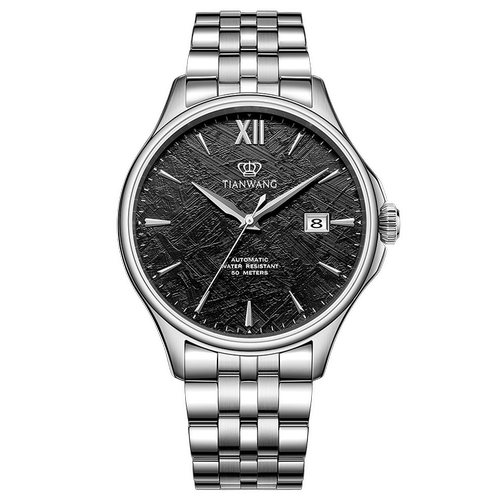 天王陨石纹商务男士机械表