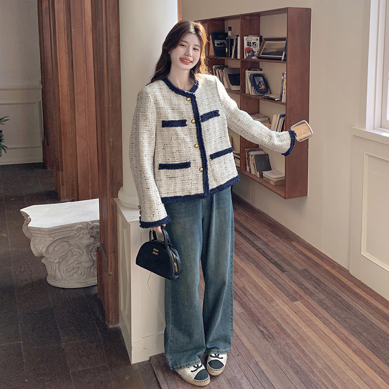 富家千金小香风粗花呢外套女春秋2025新款超火高级感独特漂亮上衣,女装短外套,2C196