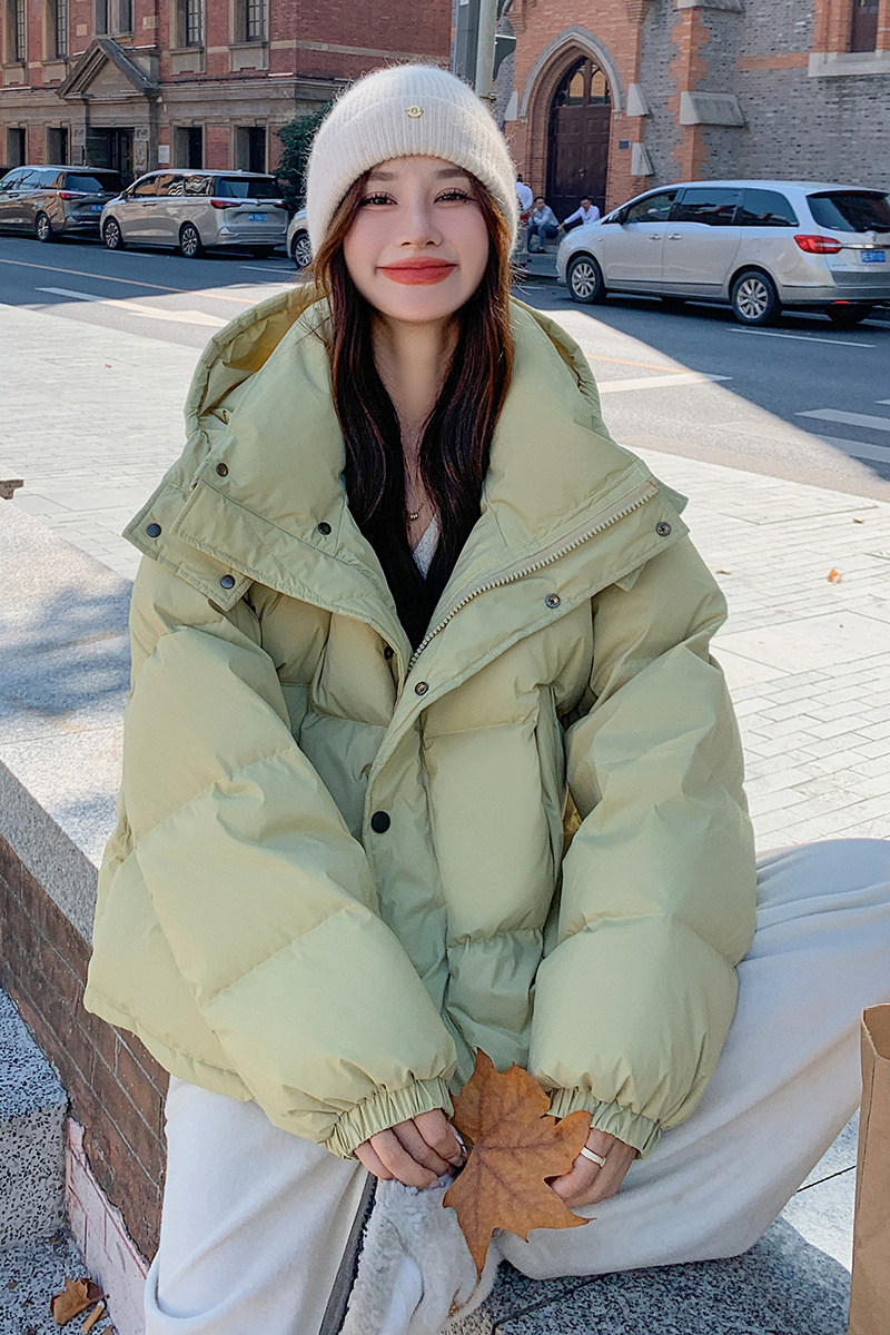 90白鸭绒设计感羽绒服女冬季外套短款小个子学生加厚连帽韩版宽松,女装羽绒服,2C196